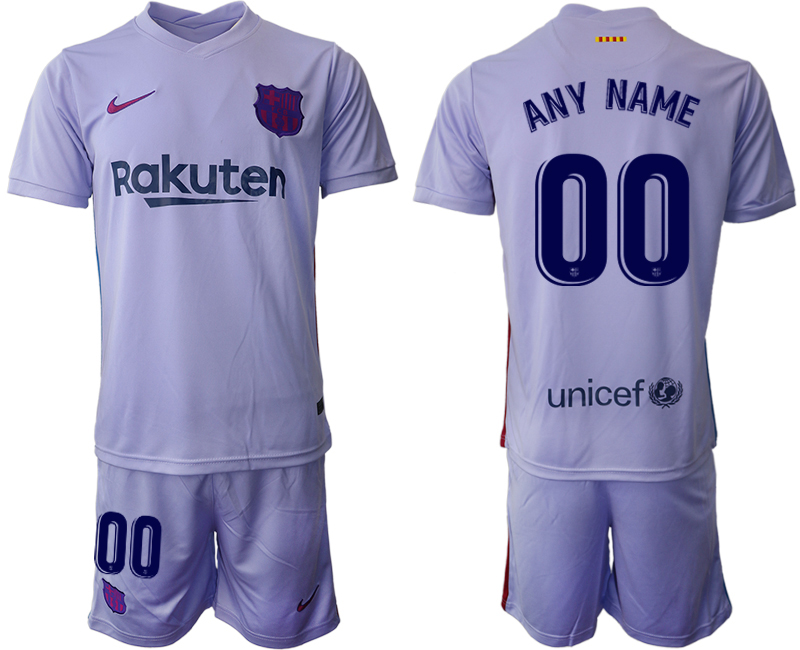 Men 2021-2022 Club Barcelona away purple customized Soccer Jersey->customized soccer jersey->Custom Jersey